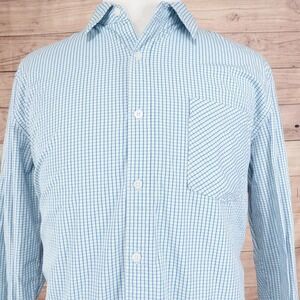 Kirra Shirt Mens XL‎ Blue Check Long Sleeve Button-Up Woven Cotton Casual